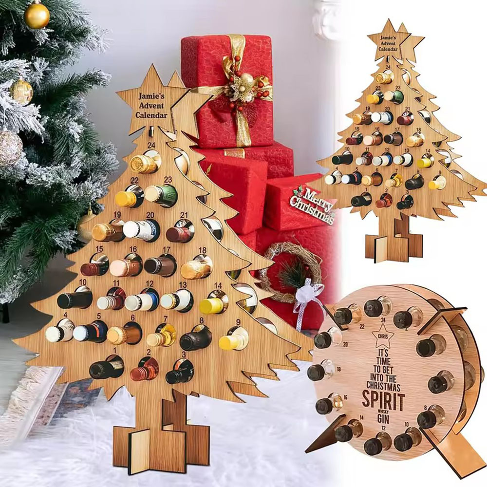 Wine Beer Rack - Christmas Tree Wooden Wine Rack Craft