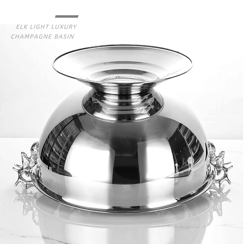 Ice Bucket Silver - Creative Stainless Steel Deer Head Design