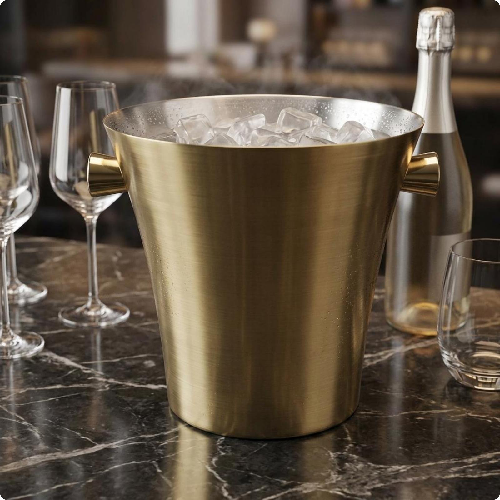 Stainless Steel Ice Container  - Ice Bucket Silver review and price