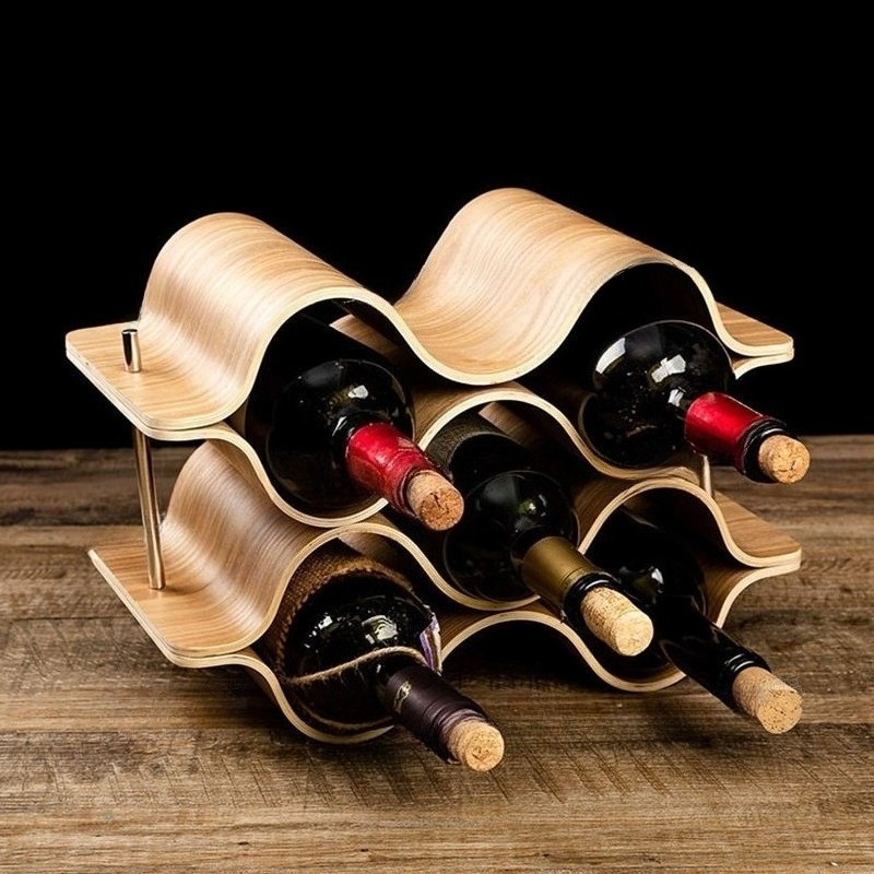 Wavy Wine Bottle Holders Woode - Wine Beer Rack review and price