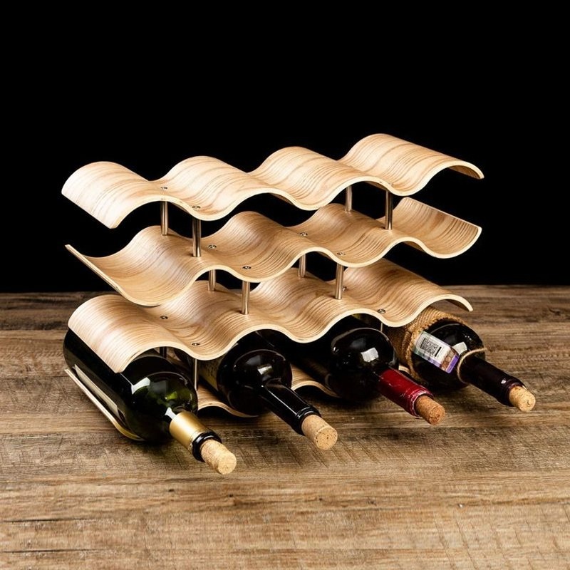 Wavy Wine Bottle Holders Woode - Wine Beer Rack review and price