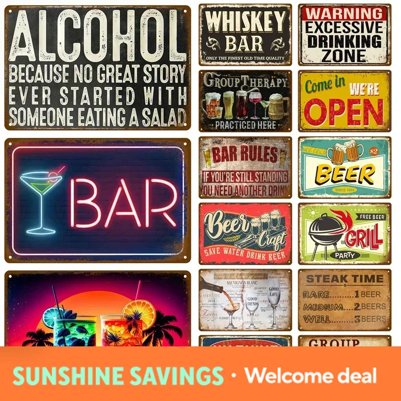 Metal Sign Whiskey Wine Alcoho - Wine Beer Brand review and price