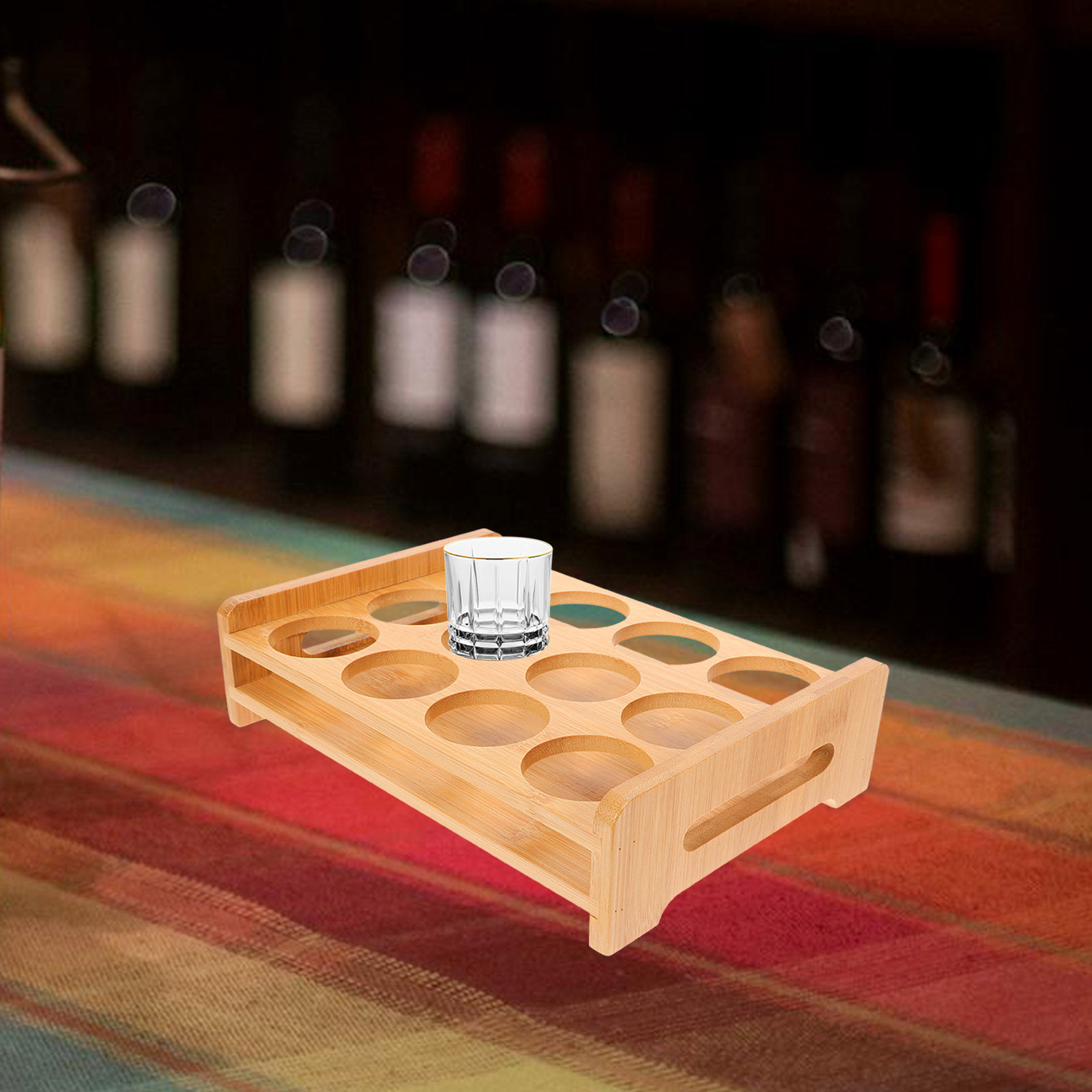 Bamboo Shot Glasses Holder Dis - Wine Beer Rack review and price