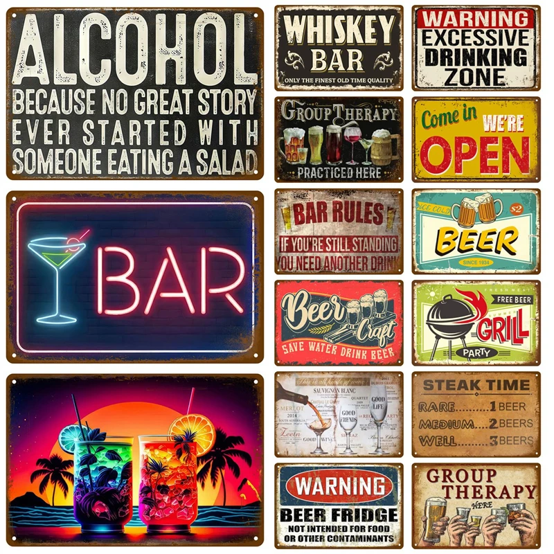 Metal Sign Whiskey Wine Alcoho - Wine Beer Brand review and price