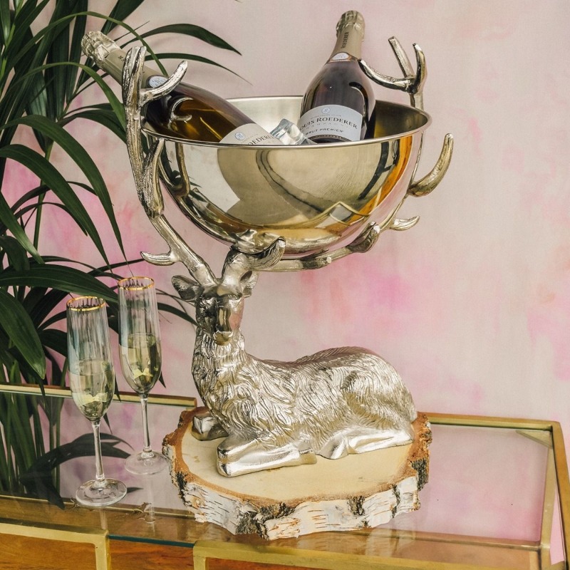 Rest stage deer champagne ice  - Ice Bucket Silver review and price