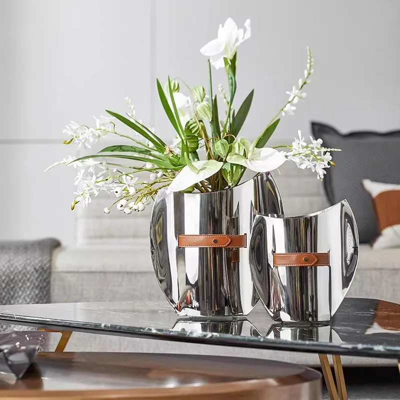 Curved Stainless Steel Vase, H - Ice Bucket Silver review and price