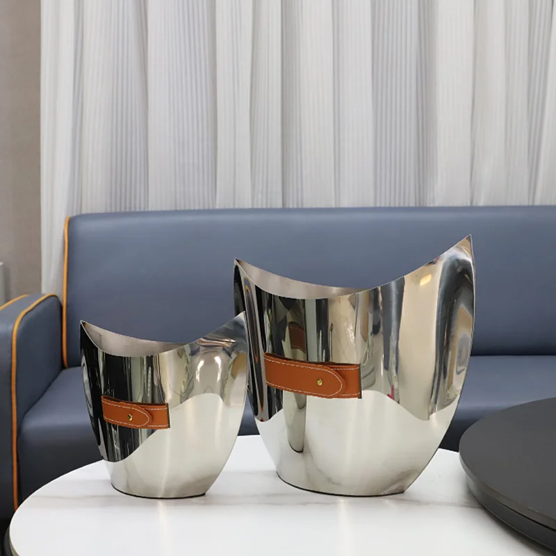 Curved Stainless Steel Vase, H - Ice Bucket Silver review and price